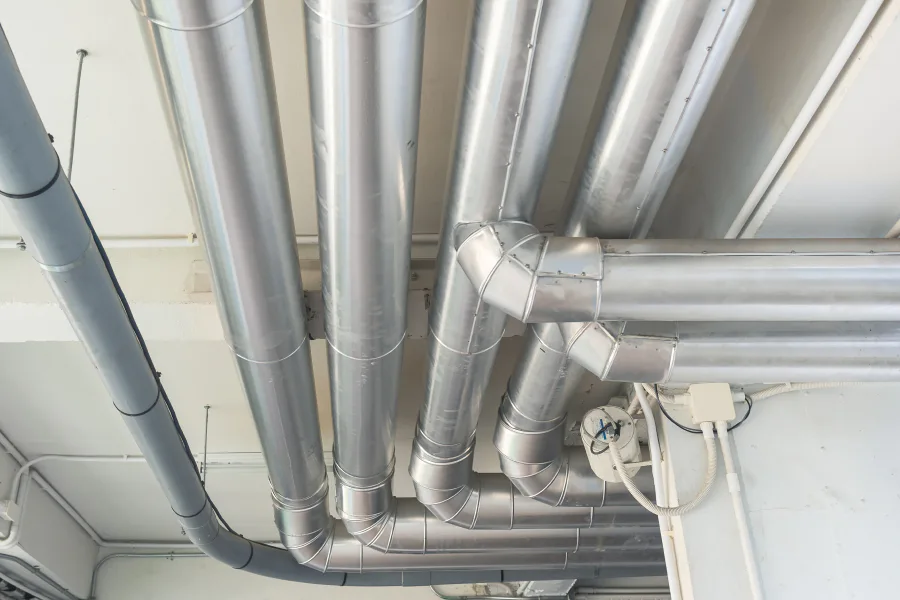 close up of hvac system pipes the woodlands tx
